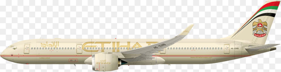 941 Etihad Airways A350 Xwb Side View, Aircraft, Airliner, Airplane, Transportation Png
