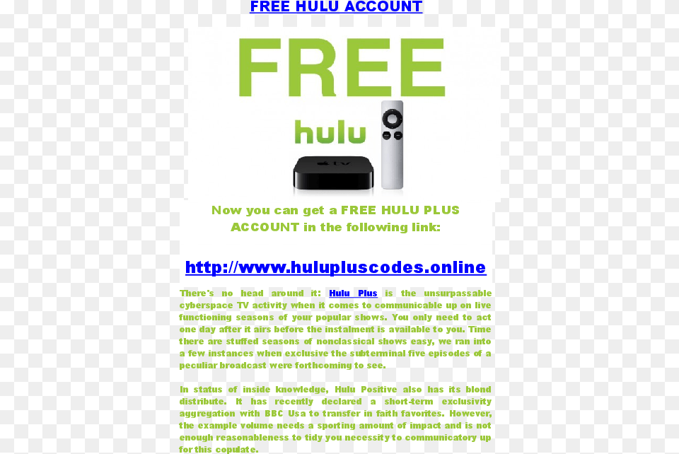 Hulu, Advertisement, Poster, Electronics Png Image