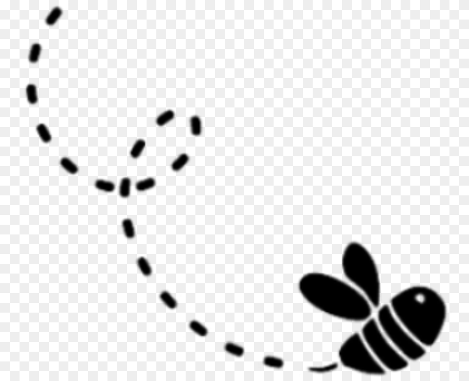 Bee Clipart, Gray Free Png