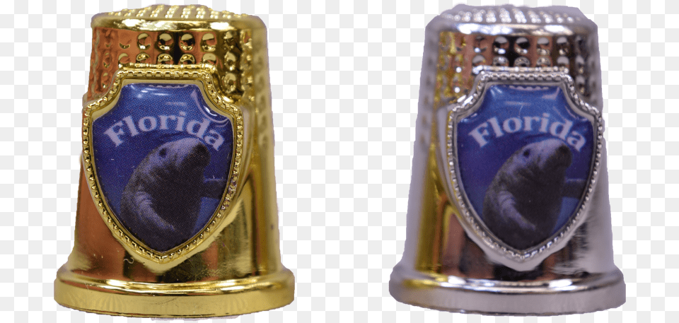 99 Assorted Silver Amp Gold Thimble W Shield Emblem Mozartkugel, Cup, Logo, Mammal, Pet Png