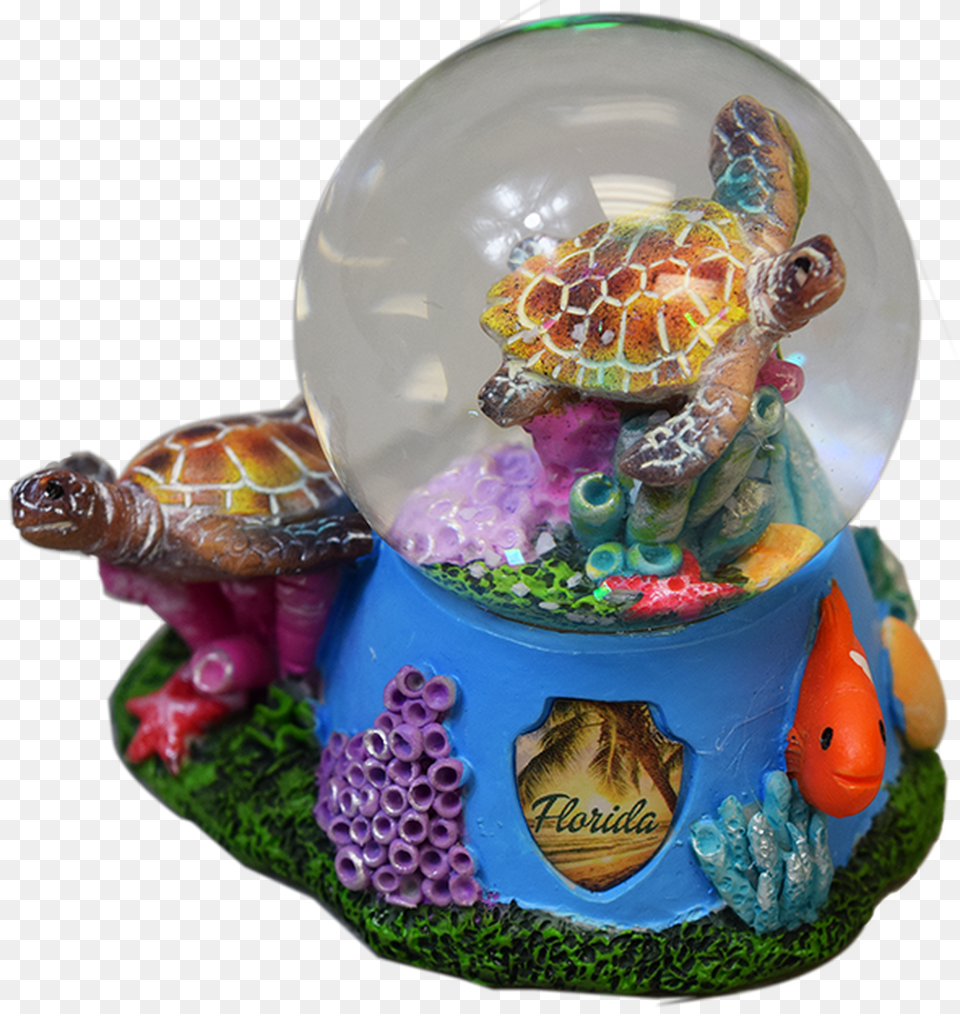99 Sea Turtle 45mm Snow Globe Wshield Sea Turtle, Animal, Reptile, Sea Life, Aquarium Free Png Download