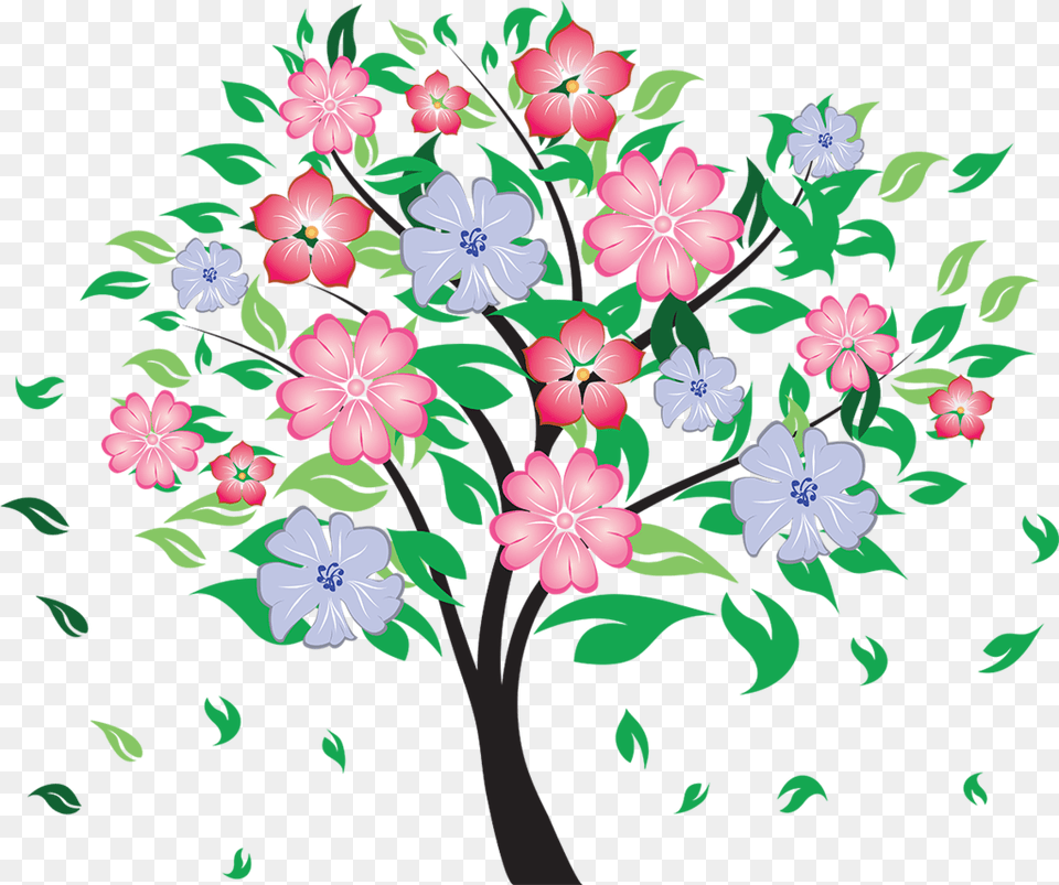 Flowers Tree, Art, Floral Design, Graphics, Pattern Png