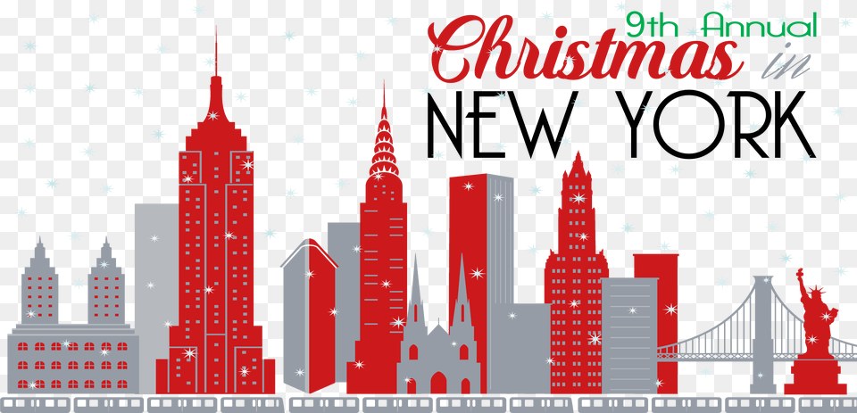 9th Annual Christmas In New York Celebration Concert Tours Christmas In New York Text, City, Metropolis, Urban, Art Free Png Download