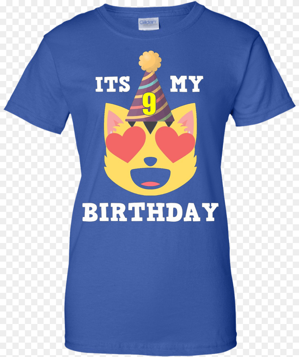 9th Birthday T Shirt Heart Eyes Cat Emoji Birthday Killer Queen Jojo Shirt, Clothing, T-shirt Png Image