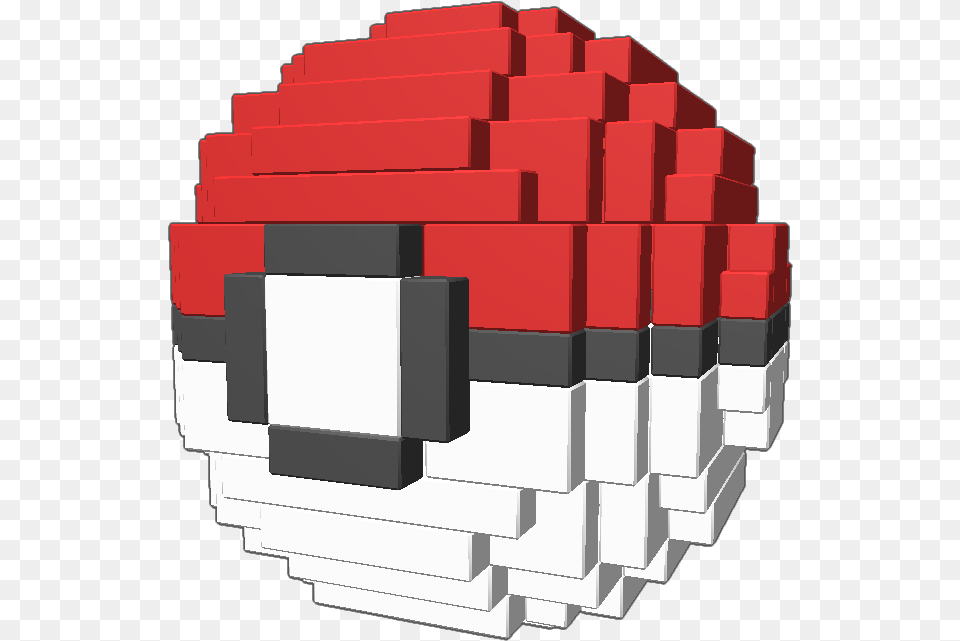 A 3d Pixel Art Pokeball From Pokemon 3d Pixel Art Pokemon, Sphere, Toy Png