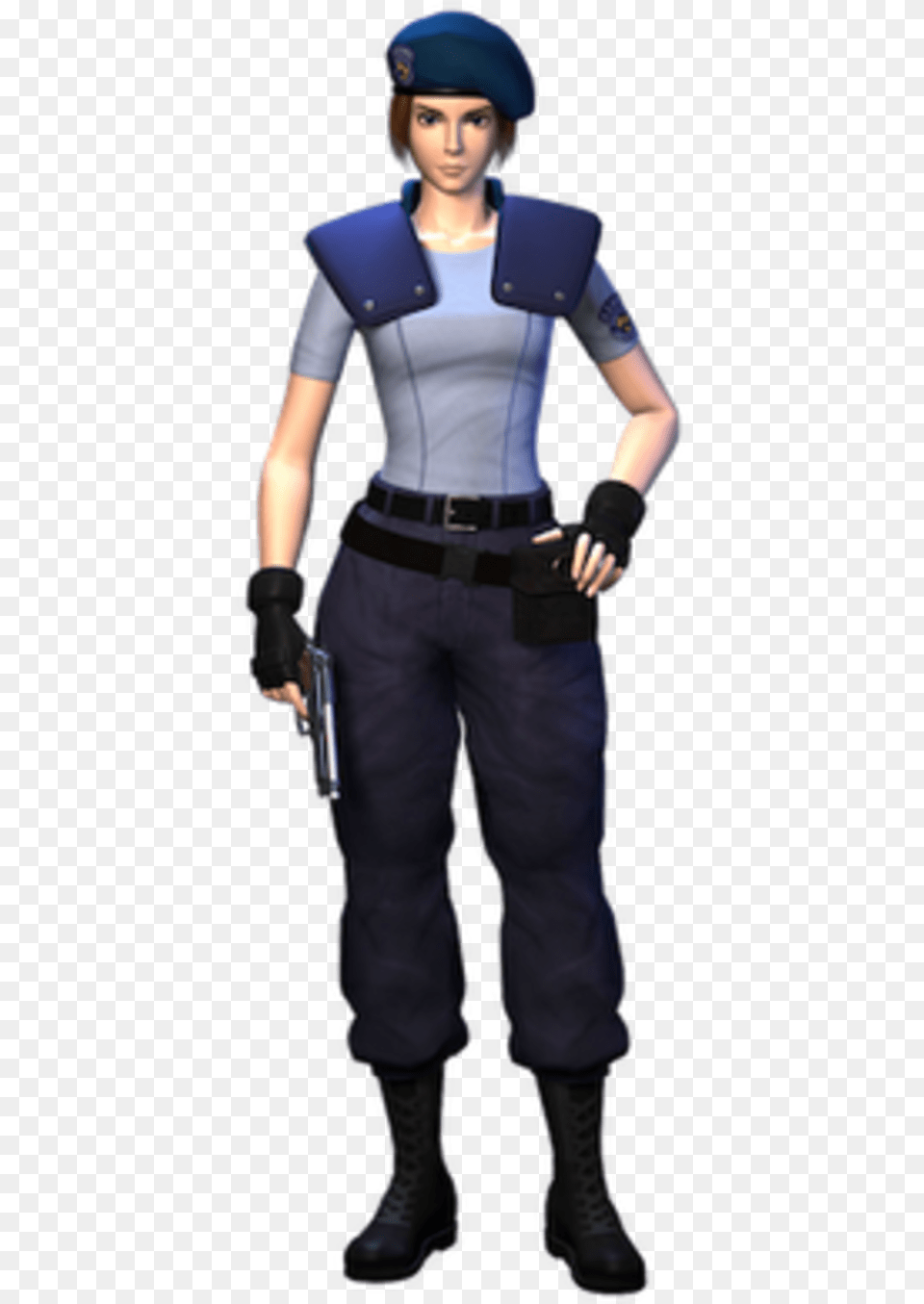 A 3d Rendering Of A Fictional Character Using Realistic Jill Valentine Resident Evil Stars, Clothing, Costume, Person, Adult Free Png Download