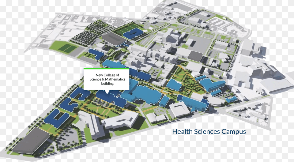 A 3d Rendering Of The Location Of The New College Of Science, Chart, Diagram, Neighborhood, Plan Free Transparent Png