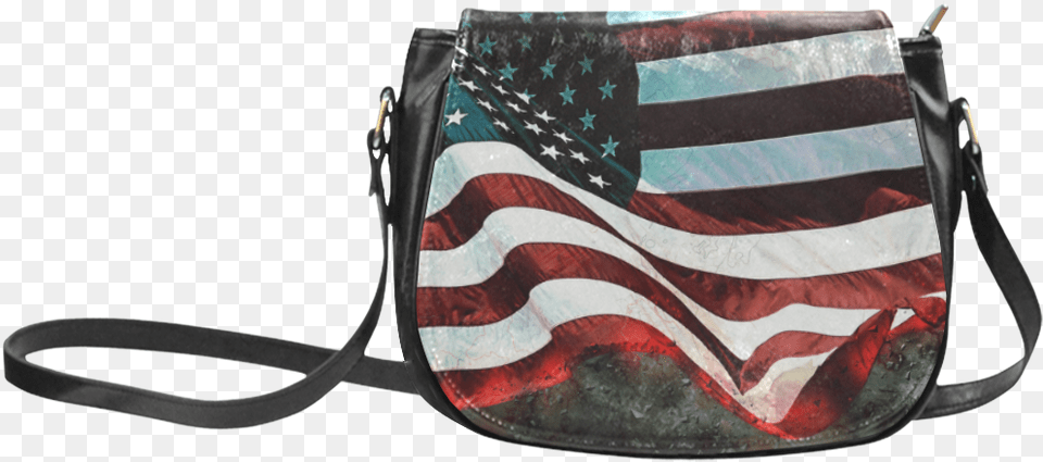 A Abstract Waving Usa Flag Classic Saddle Baglarge Souvenir Bags And Purses, Accessories, Bag, Handbag, Purse Free Png