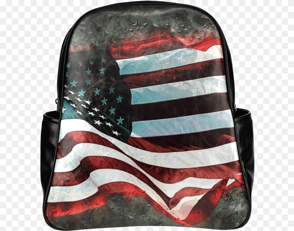 A Abstract Waving Usa Flag Multi Pockets Backpack, American Flag, Bag, Accessories, Handbag Free Png Download