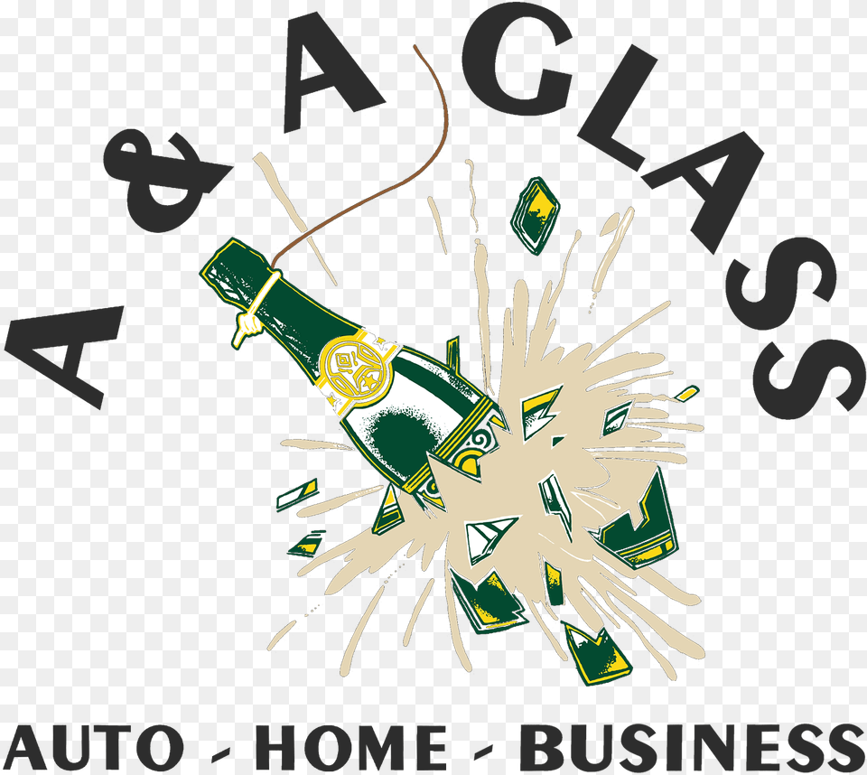 A Amp A Glass Logo Graphic Design, Bottle, Alcohol, Beer, Beverage Png Image