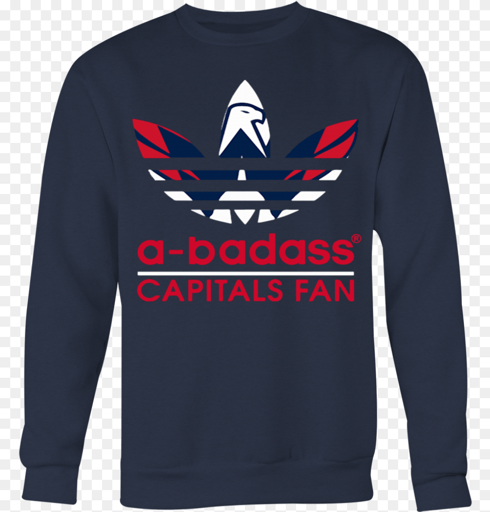 A Badass Washington Capitals Fan And Adidas Logo T Long Sleeved T Shirt, Clothing, Knitwear, Long Sleeve, Sleeve Free Png