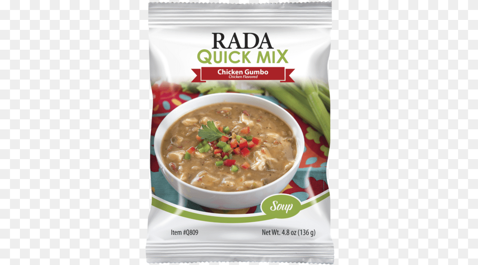 A Bag Of Rada Cutlery S Chicken Gumbo Soup Quick Mix Rada Quick Mixes Spinach Artichoke, Bowl, Dish, Food, Meal Free Transparent Png