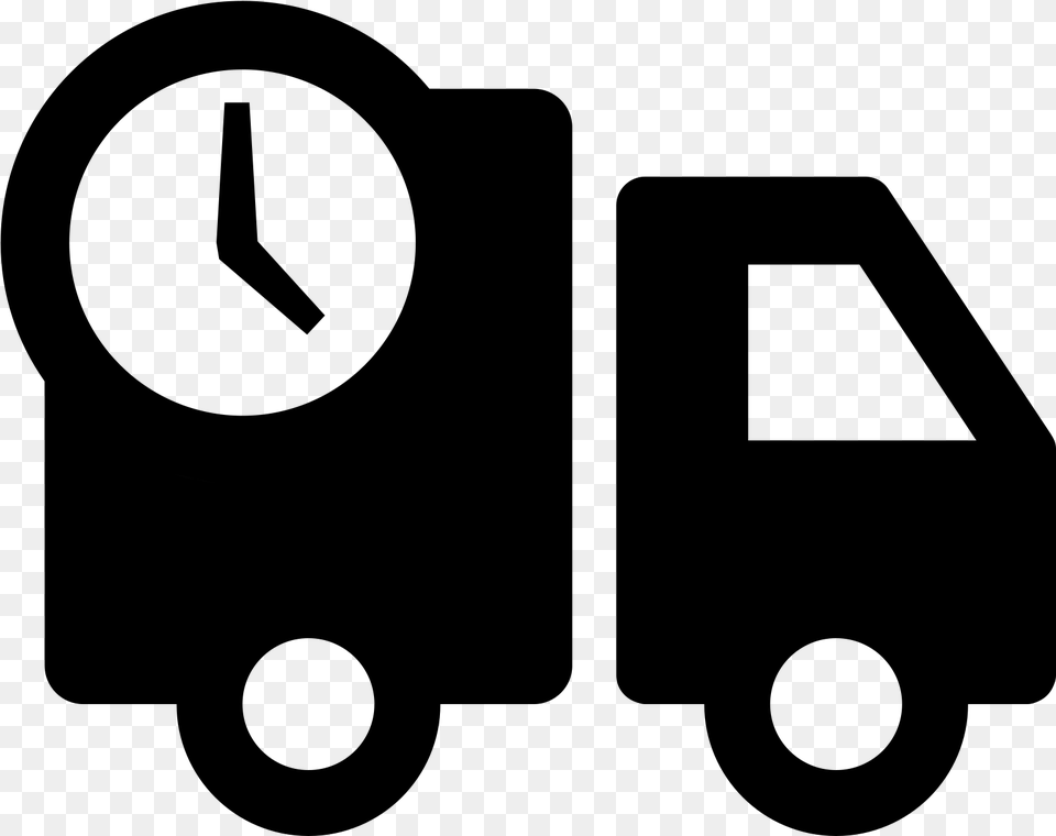 A Basic Outline Of A Delivery Type Truck That Has The Shopping Delivery Icon, Gray Free Transparent Png
