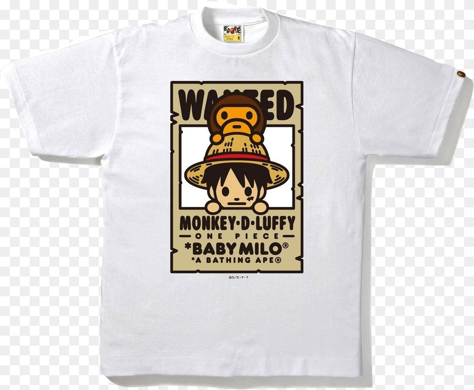A Bathing Ape Luffy X Milo Bounties Tee, Clothing, T-shirt, Shirt, Baby Free Png