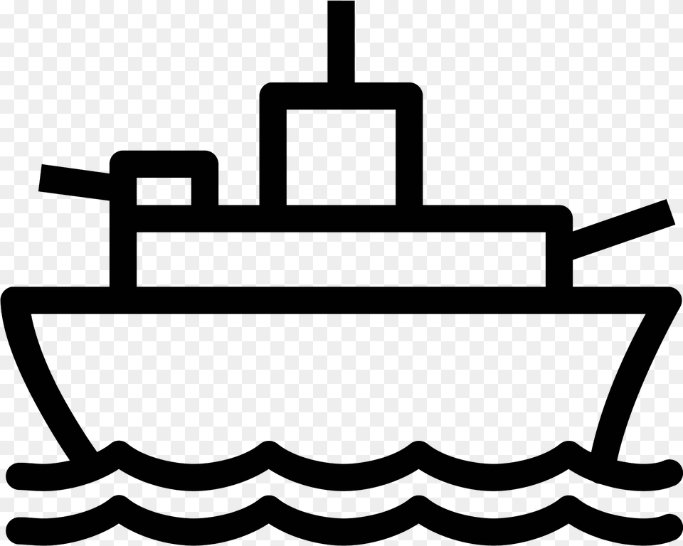 A Battleship Icon Is A Ship Out On The Water But The Battle Ship Clip Art, Gray Png Image