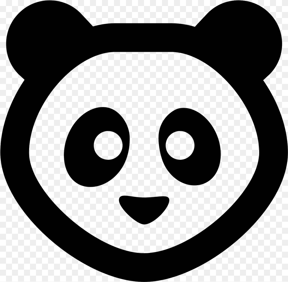 A Bear Shaped Head With Round Ears Near The Top Of Icone Panda, Gray Png