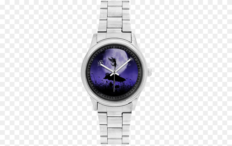 A Beautiful Fairy Dancing On A Mushroom Silhouette Analog Watch, Arm, Body Part, Person, Wristwatch Free Png Download