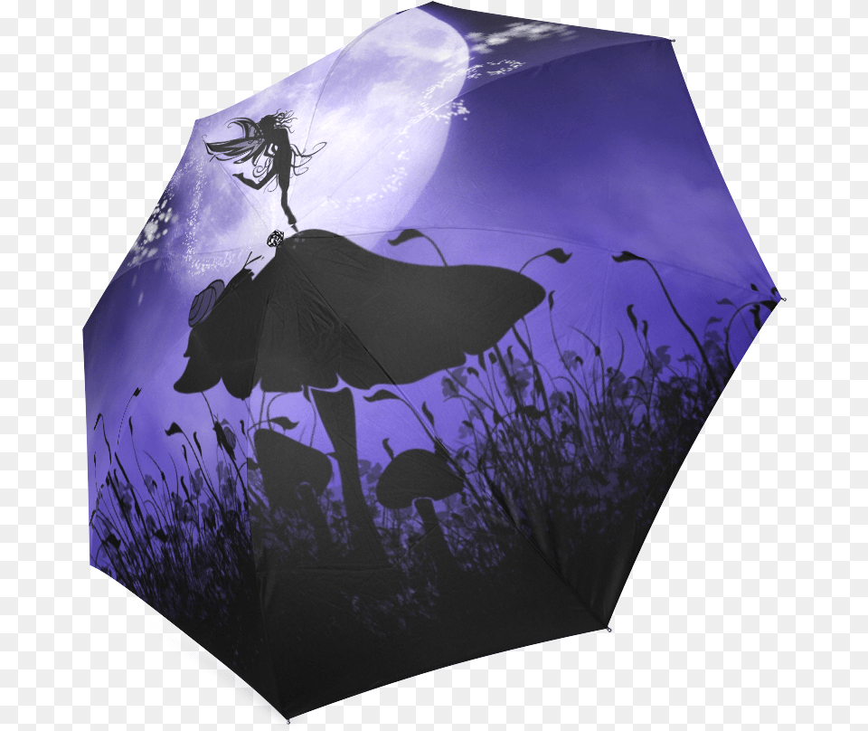 A Beautiful Fairy Dancing On A Mushroom Silhouette Fairies Inverted Umbrella, Canopy Png