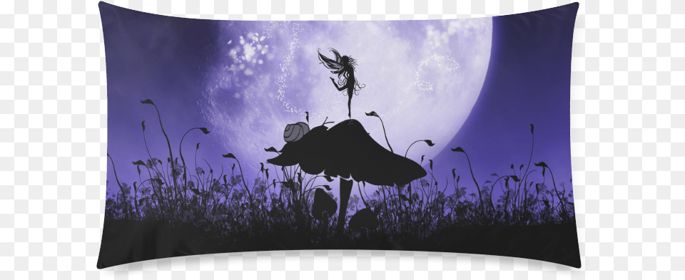 A Beautiful Fairy Dancing On A Mushroom Silhouette Reindeer, Nature, Outdoors, Night, Moon Free Transparent Png