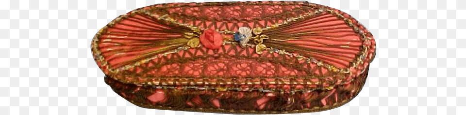 A Beautiful Piece Metallic Lace And Metallic String Trim Handbag, Accessories, Bag, Home Decor, Cushion Free Png