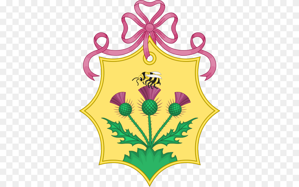 A Bee And Thistles Feature In The Coat Of Arms Of Sarah Ferguson, Flower, Plant, Logo, Symbol Free Png