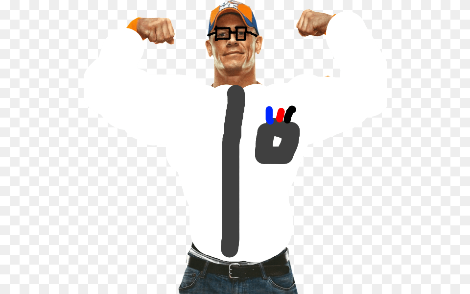 A Better John Cena Nerd, Hand, Hat, Person, Shirt Free Transparent Png