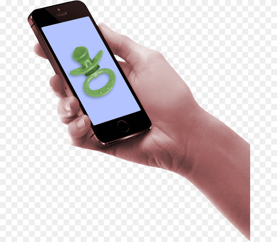 A Binky For Your Tech Addiction Hand Holding Smartphone, Electronics, Mobile Phone, Phone, Person Png