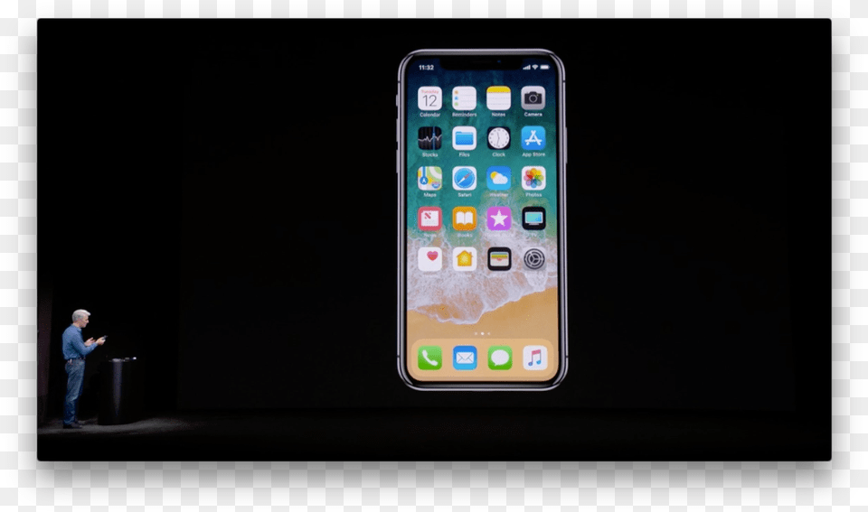 A Black Bar On The Home Screen But A Notch On Steve Jobs Iphone X, Electronics, Mobile Phone, Phone, Person Png Image