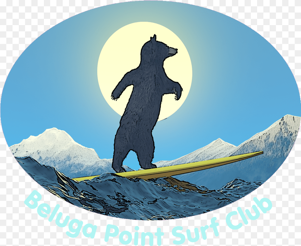 A Black Bear Surfs The Bore Tide Near Beluga Point Bear Surfing, Water, Sea Waves, Sea, Nature Png Image