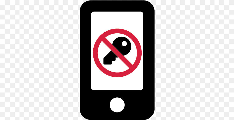 A Black Cell Phone With A Black Key Surrounded By A Emblem, Sign, Symbol, Road Sign, Astronomy Png