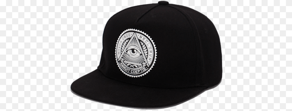 A Black Snapback Cap Which Shows The Eye Of Providence Vancouver Whitecaps Black Hat, Baseball Cap, Clothing, Hardhat, Helmet Png