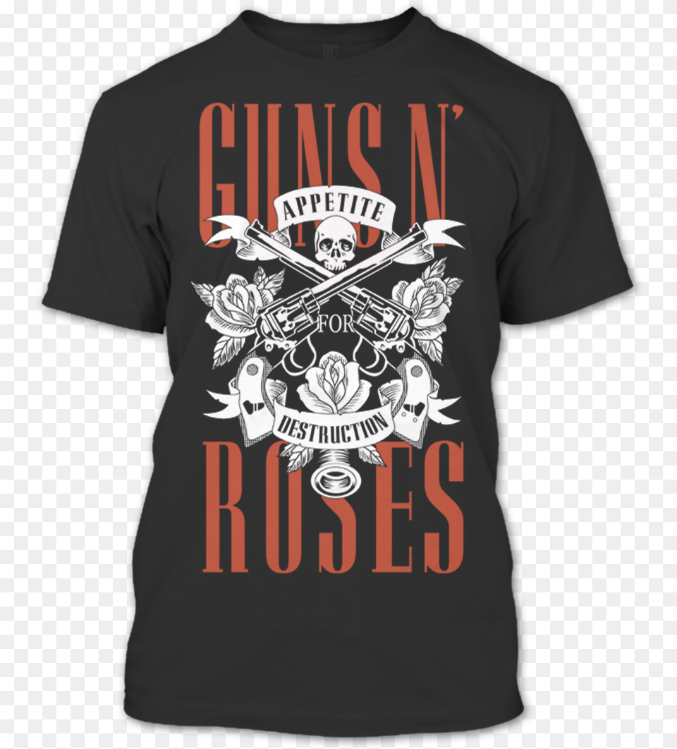A Black T Shirt With The Shopify Logo Official Guns N39 Roses Key Art Hard Back Case For Htc, Clothing, T-shirt Free Png Download
