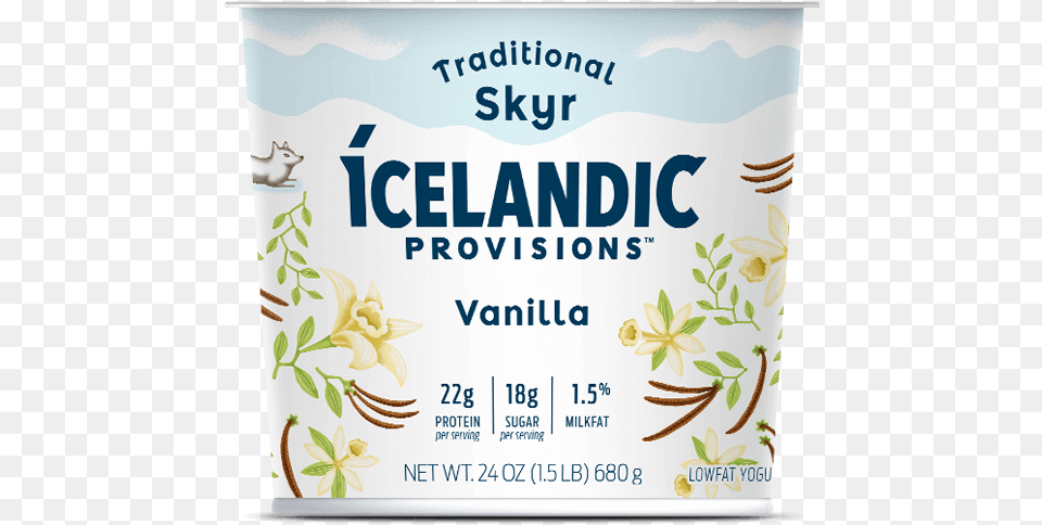 A Blend Of Vanilla Beans Helps Give Our Vanilla Skyr Icelandic Provisions Coconut Skyr, Advertisement, Food, Dessert, Yogurt Free Transparent Png