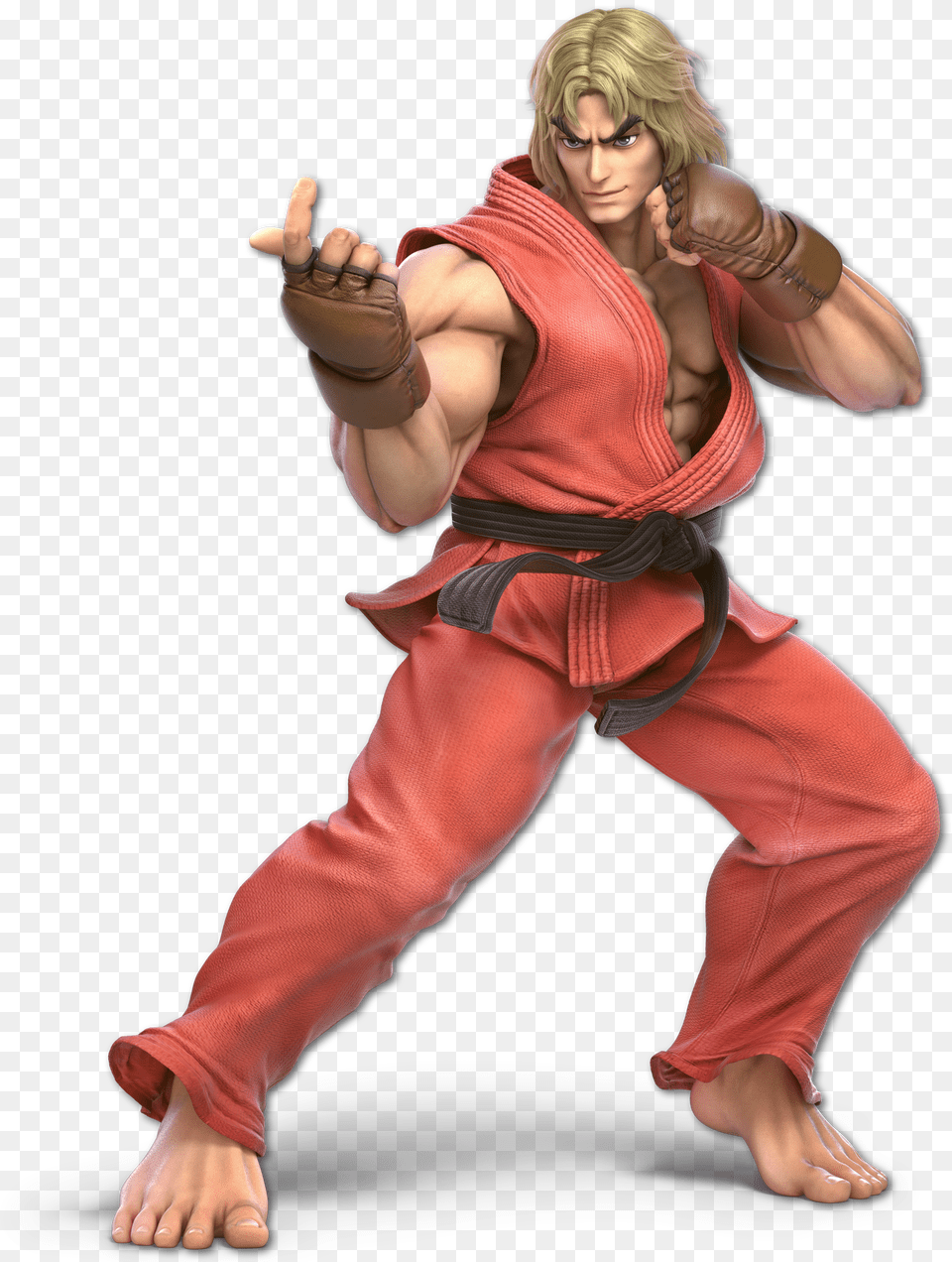 A Blond Haired Man Wearing An Orange Martial Arts Uniform Super Smash Bros Ultimate Ken Render, Adult, Person, Woman, Female Png Image