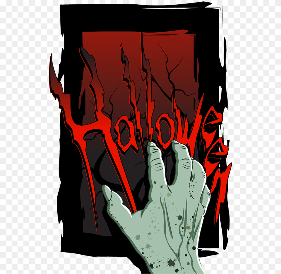 A Bloody Handprint Scary Hands Blank Flyers Halloween, Body Part, Hand, Person, Art Png