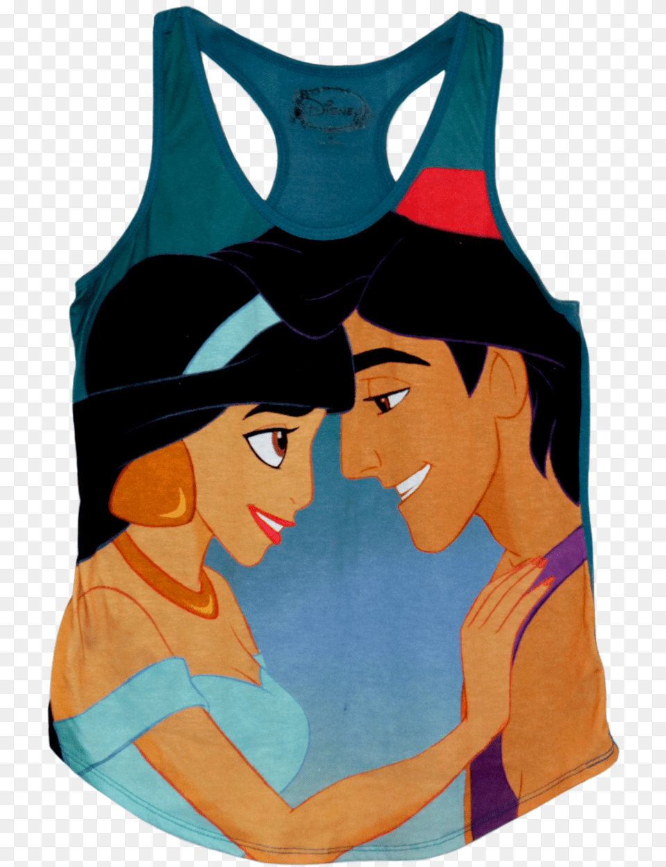 A Blue Tanktop With Aladdin And Jasmine After They Aladdin And Jasmine Disney, Clothing, Tank Top, Vest, Person Png