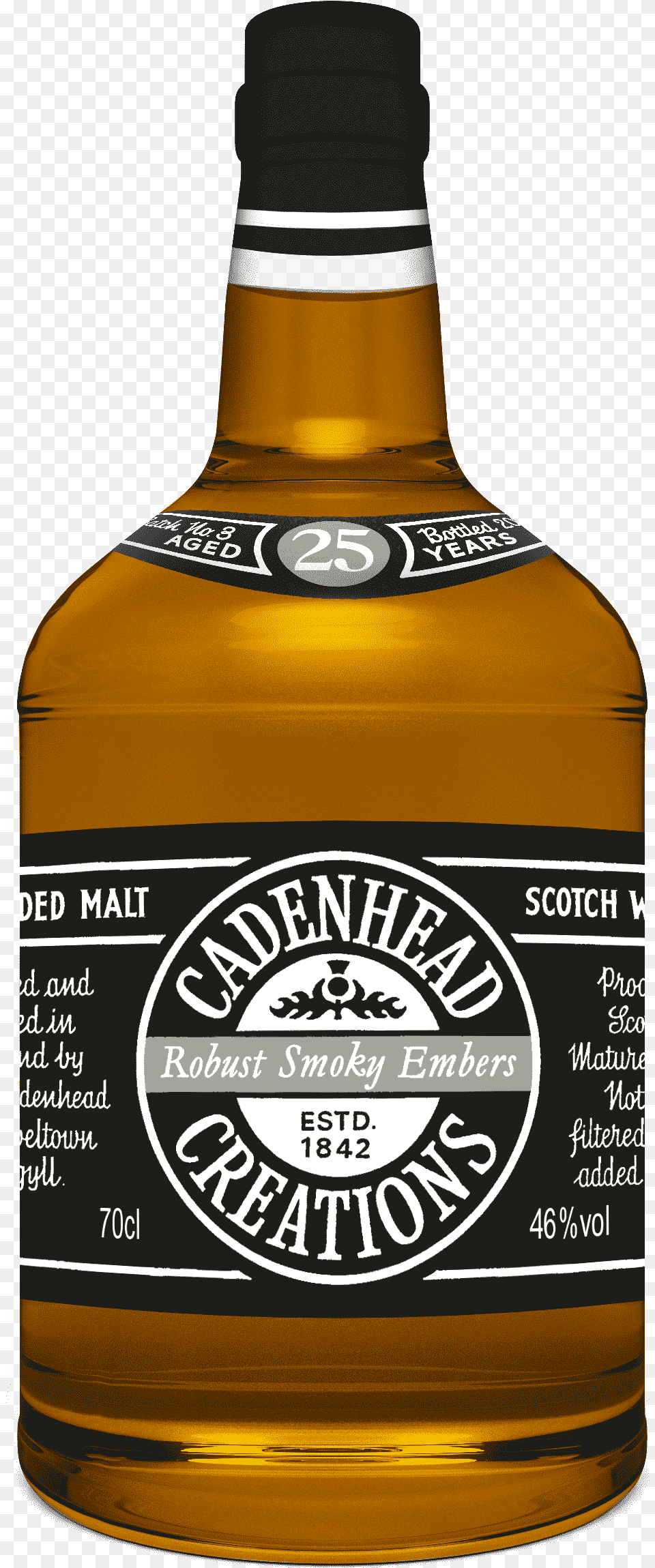 A Bottle Of Cadenhead Creations Smoky Beer Bottle, Alcohol, Beverage, Liquor, Whisky Png