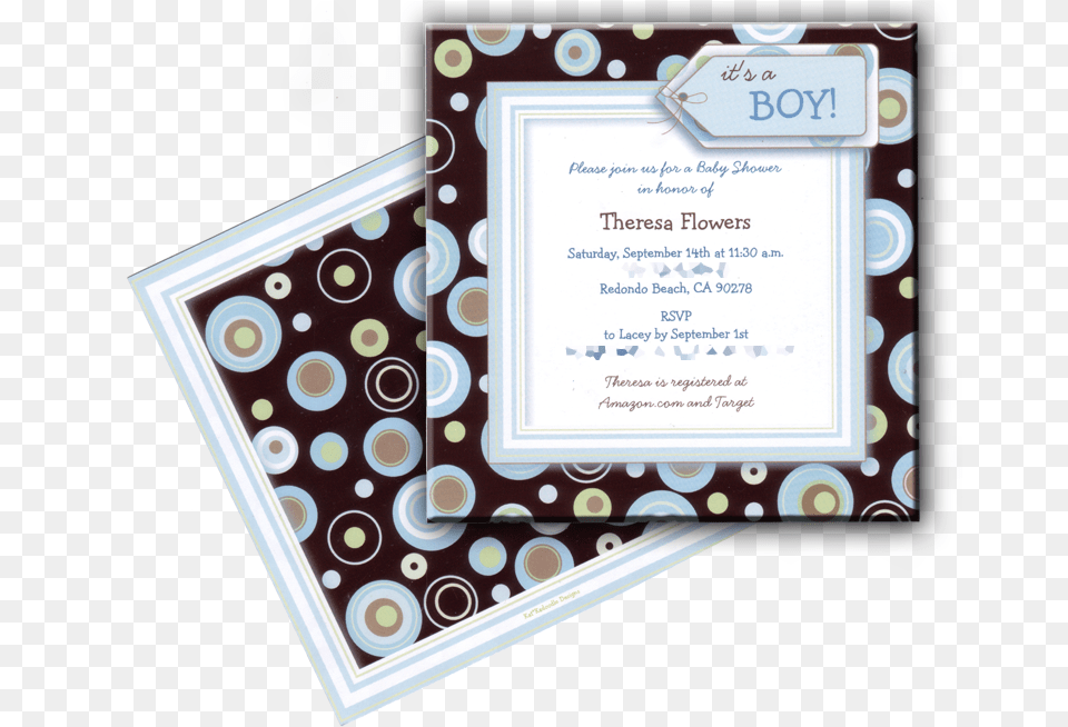 A Boy Orange Amp Blue Stitches Baby Shower Invitation, Envelope, Greeting Card, Mail, Text Free Png Download