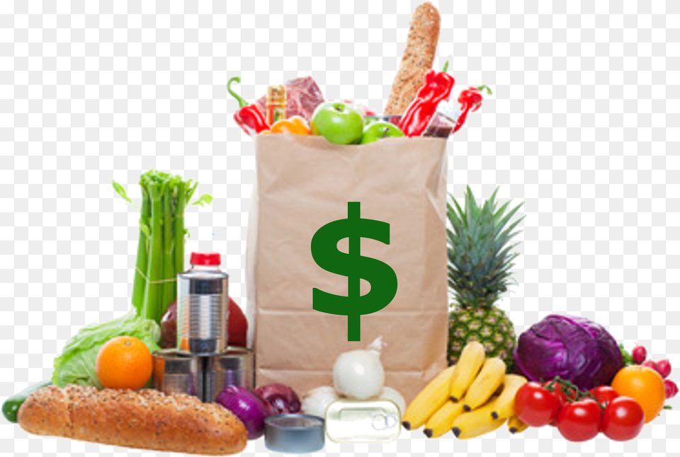 A Brown Paper Bag Is Full Of Groceries And Surrounded, Food, Fruit, Pineapple, Plant Free Png