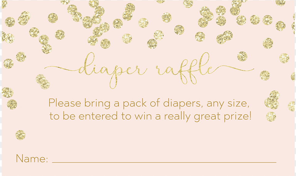 A Brunch For Baby Pink And Gold Diaper Raffle Ticket Baby Shower, Envelope, Greeting Card, Mail, Art Free Png Download