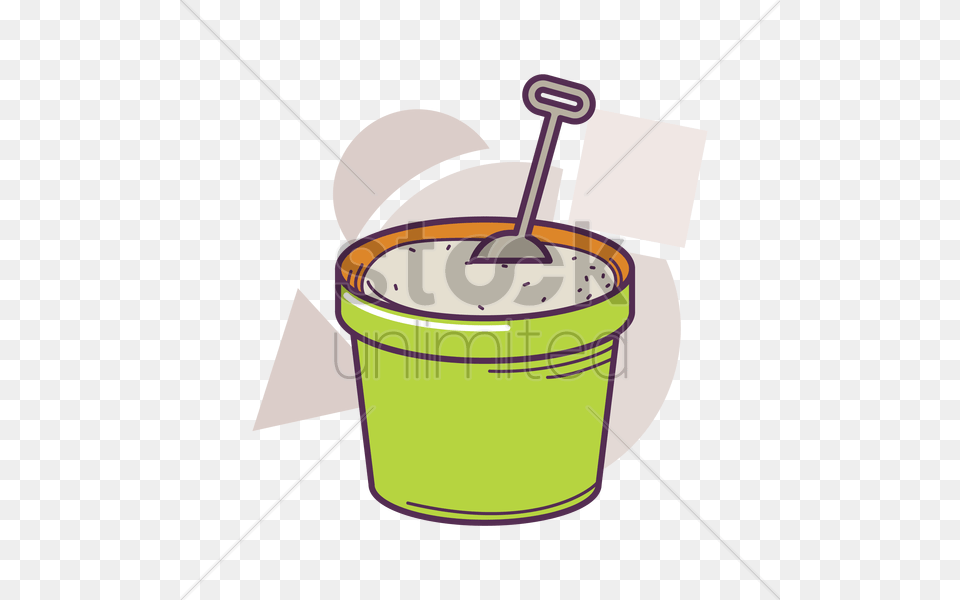 A Bucket Of Sand With Shovel Vector Image Png
