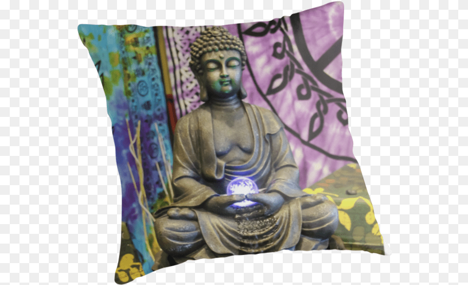 A Buddha Statue Seen At A Buddhist Event In San Diego Cushion, Prayer, Art, Person, Man Free Png Download