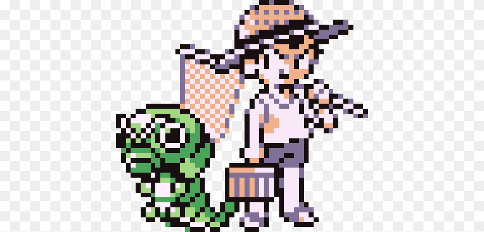 A Bug Specialist Pokmon Trainer And A Caterpie Bug Catcher Pokemon Trainer, Art, Pattern, Qr Code Png Image