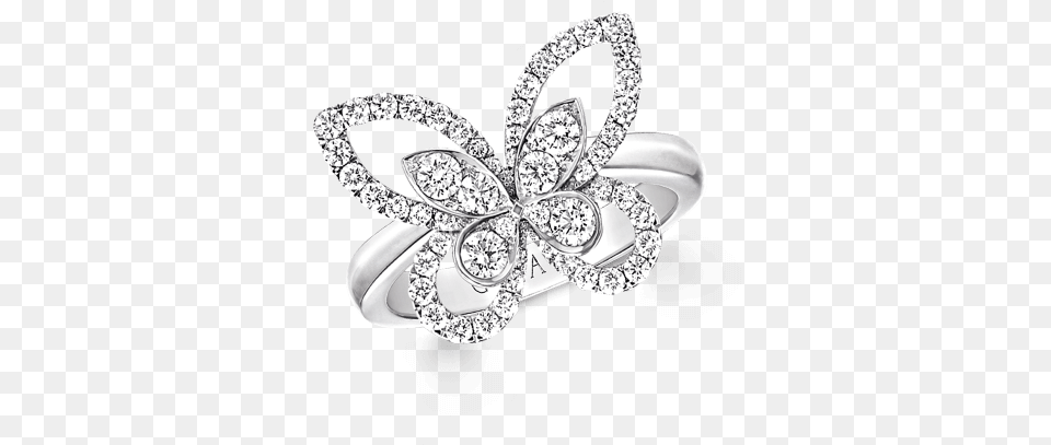 A Butterfly Silhouette Diamond Ring Butterfly, Accessories, Jewelry, Gemstone, Locket Free Transparent Png