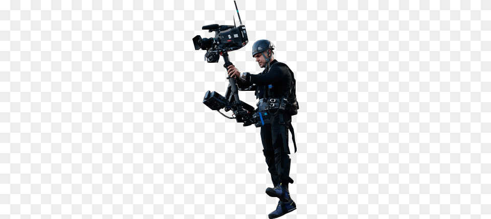 A Cameraman Being Suspended In M Soldier, Camera, Electronics, Video Camera, Adult Png Image