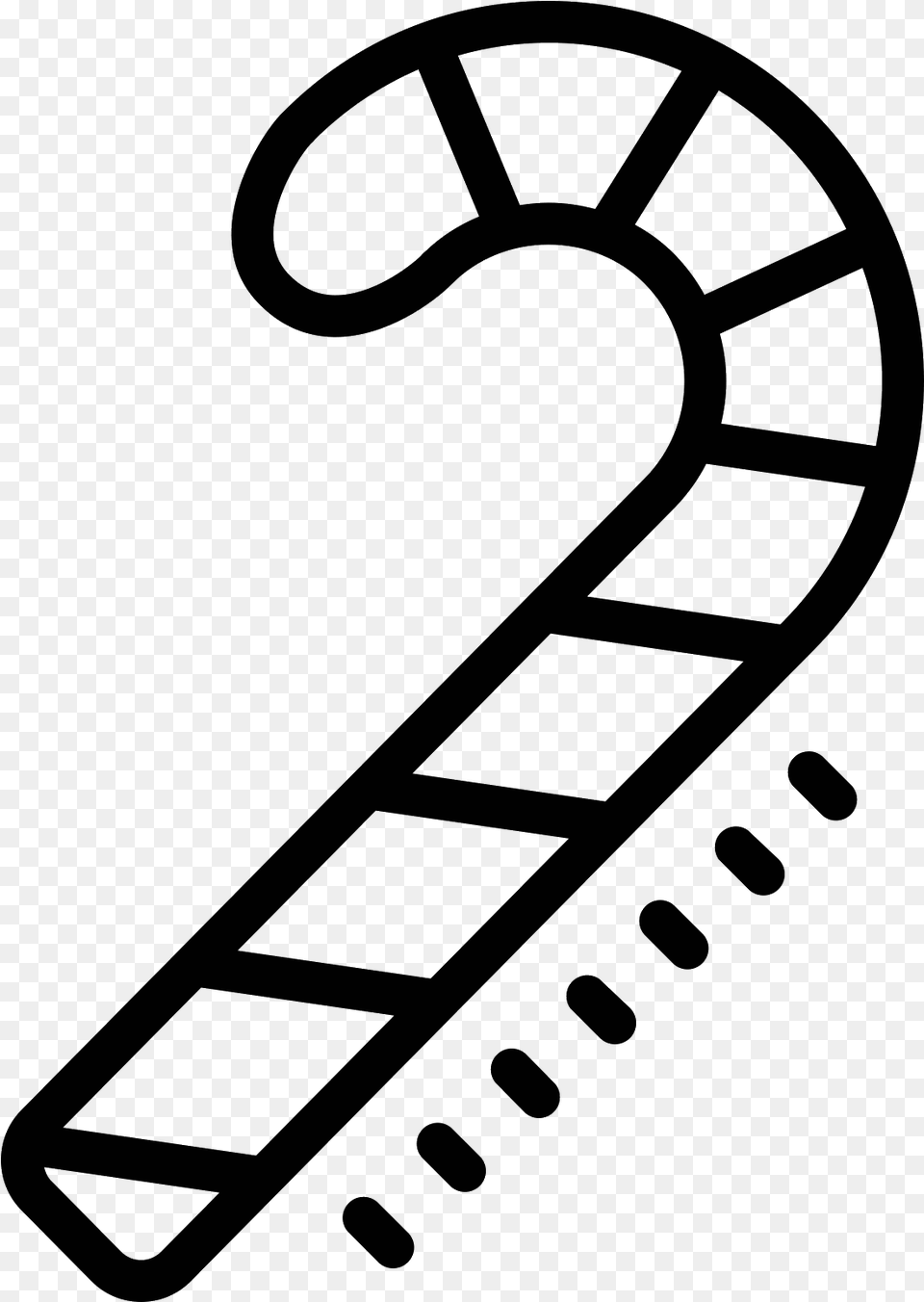 A Candy Cane The Universal Sign For Christmas Black White Candy Cane, Gray Png