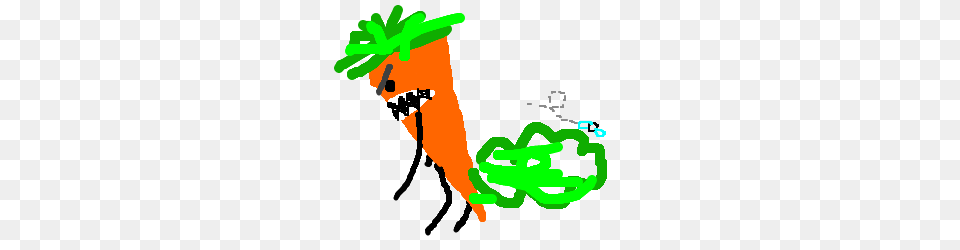 A Carrot Farts A Green Cloud Drawing, Food, Plant, Produce, Vegetable Png Image