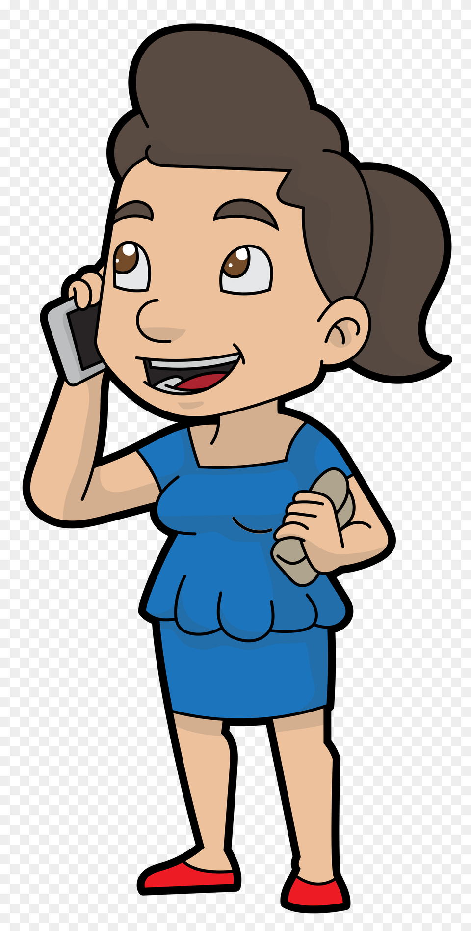 A Cartoon Businesswoman Chatting On The Phone, Baby, Person, Face, Head Free Png Download
