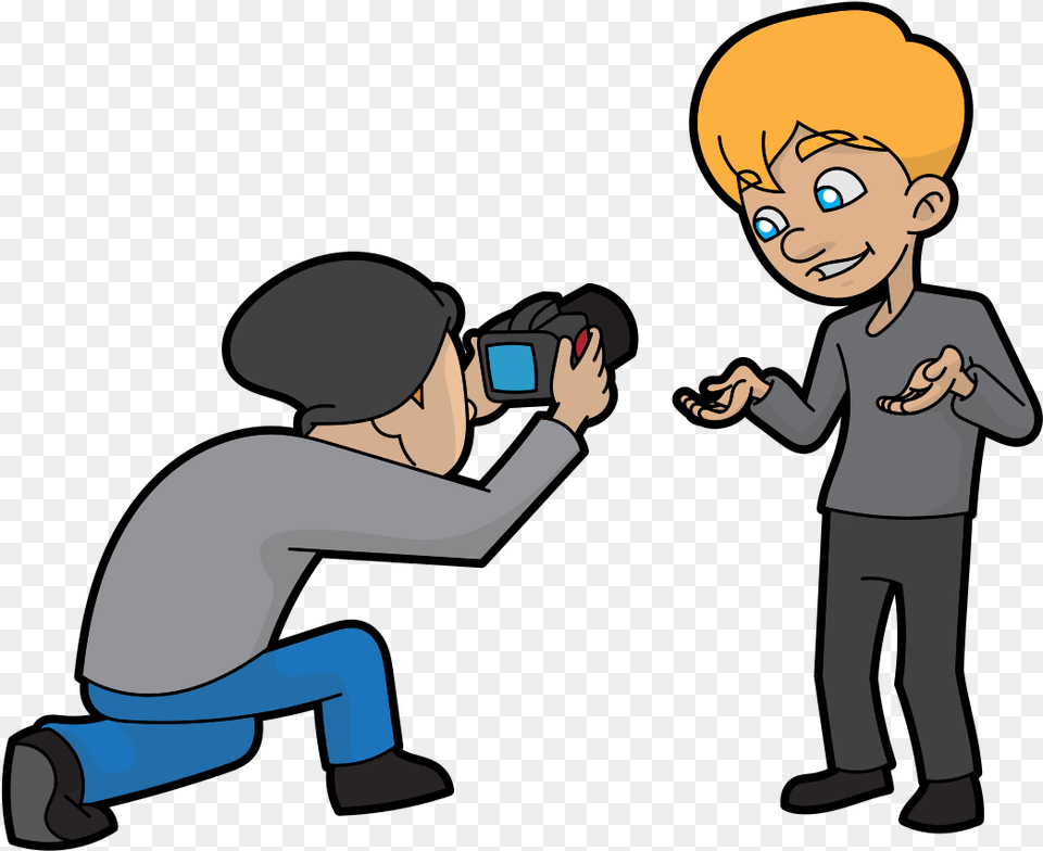 A Cartoon Guy Being Filmed With Different Angles For Cartoon, Photography, Baby, Person, Face Png Image