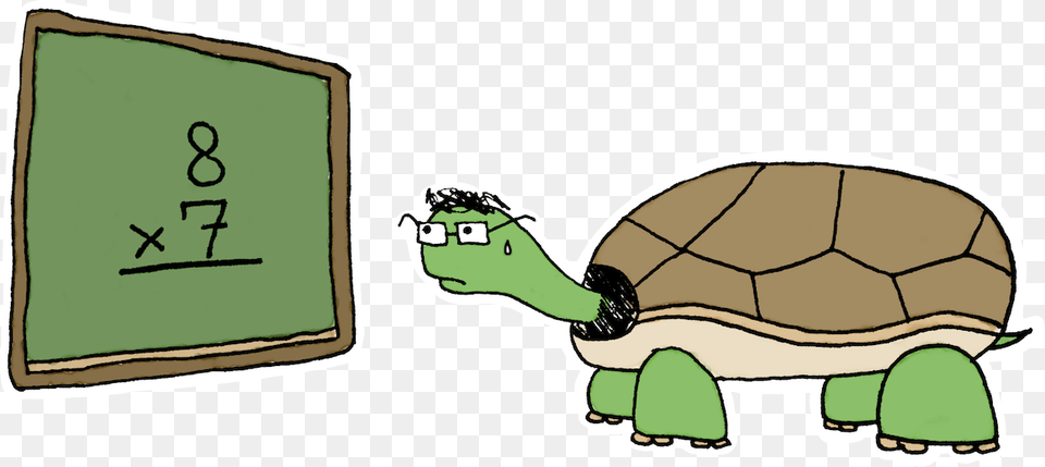 A Cartoon Of A Turtle Nervously Trying To Figure Out Cartoon, Animal, Reptile, Sea Life, Tortoise Free Png Download